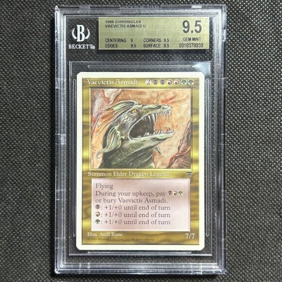 1995 MTG Magic The Gathering Chronicles Vaevictis Asmadi Rare BGS 9.5 Gem Mint - Picture 1 of 3